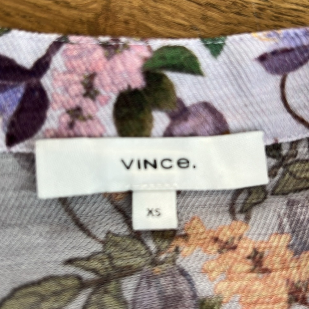 Vince Floral Women's Top - Purple and Orange - size XS - Picture 2 of 5